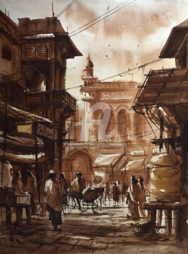 Painting titled "Hyderabad24" by Kishore Singh, Original Artwork, Oil