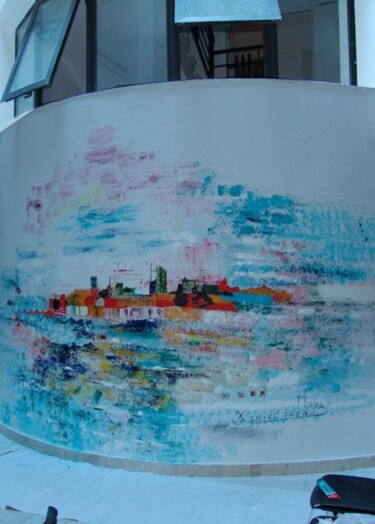 Peinture intitulée "l'horizon de l'espo…" par Mona Roussette, Œuvre d'art originale