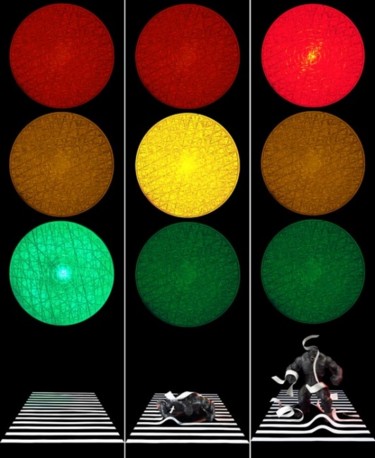 Collages titled "Traffic lights." by Van O, Original Artwork, Digital Collage
