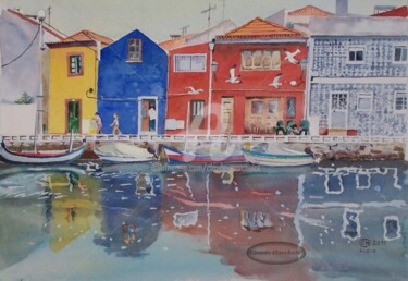Peinture intitulée "Aveiro, le vieux qu…" par Claude Marchalot, Œuvre d'art originale, Huile
