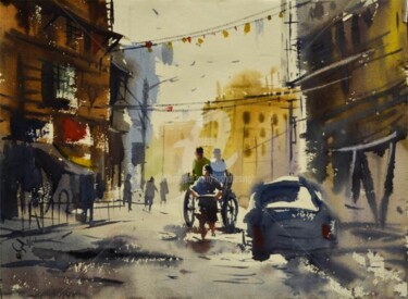 Painting titled "Kolkatta_03" by Kishore Singh, Original Artwork, Oil