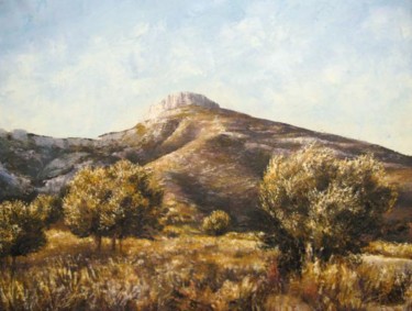 Painting titled "Le Garlaban" by Sylvie Pioli, Original Artwork, Oil