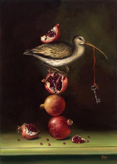 Pyramid with Pomegranates - Original painting