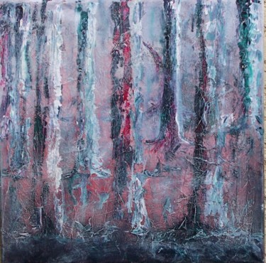 Peinture intitulée "Sous bois d'hiver/…" par Valérie Eymeric, Œuvre d'art originale