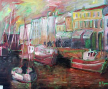Peinture intitulée "Port" par Valérie Eymeric, Œuvre d'art originale