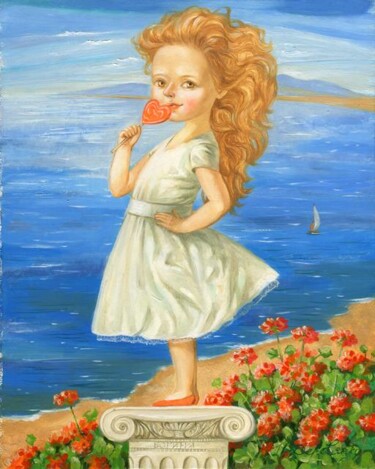 Peinture intitulée "The goddess / Богиня" par Natalia Derevianko, Œuvre d'art originale, Huile