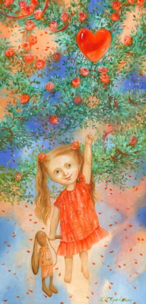Peinture intitulée "The Power of Love /…" par Natalia Derevianko, Œuvre d'art originale, Huile