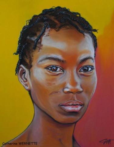 Peinture intitulée "MAIMOUNA, la dignité" par Catherine Wernette, Œuvre d'art originale
