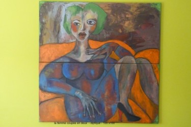 Peinture intitulée "La femme coupée en 2" par Martine Flory, Œuvre d'art originale, Acrylique