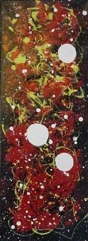 Rouge et jaune Peinture intitulée "Rouge et jaune" par Benoit !, Œuvre d'art originale, Acrylique