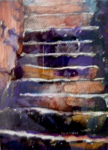 Pintura titulada "STAIRS" por Ljiljana Smoljan, Obra de arte original, Acuarela