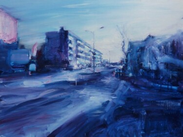 Painting titled "LA gare" by Manuel Leonardi, Original Artwork, Oil