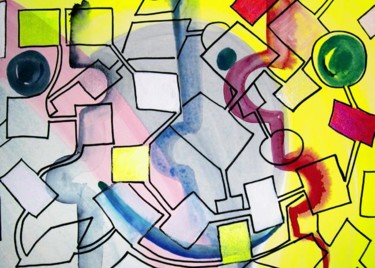 Painting titled "cache cache" by Catb, Original Artwork