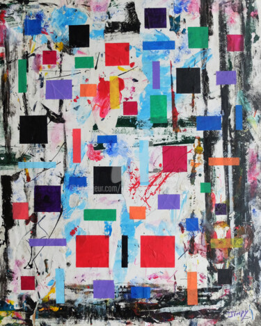 Peinture intitulée "LES CARRÉS" par Jean-Marc Philippe (Jimpy), Œuvre d'art originale, Acrylique