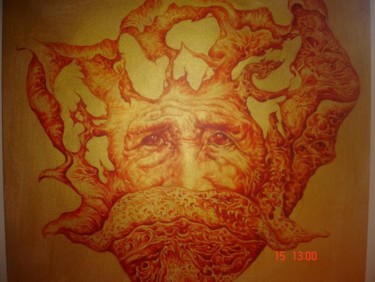 Painting titled "Time and body 1" by Nipon Jungkina, Original Artwork, Oil