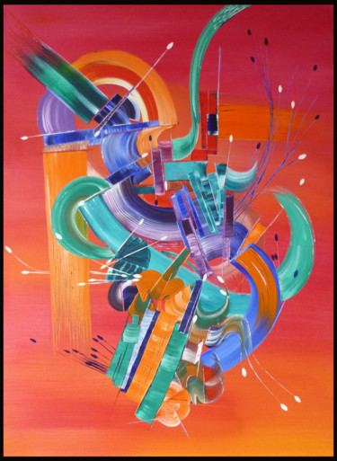 Painting titled "Peinture abstraite…" by Martine Belfodil, Original Artwork, Acrylic