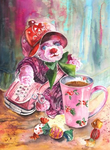 Peinture intitulée "Bear'nadette" par Miki De Goodaboom, Œuvre d'art originale, Huile