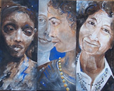 Peinture intitulée "... exposition à la…" par Anne-Frédérique Ferret, Œuvre d'art originale, Huile