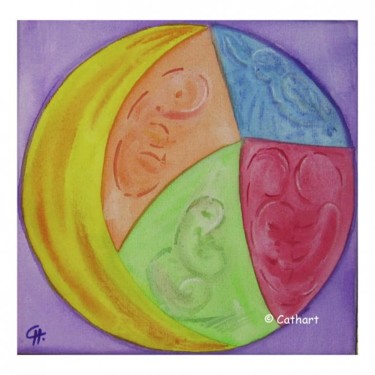 Painting titled "Fécondité" by Cathart, Original Artwork