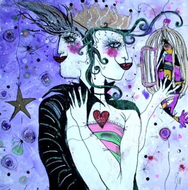 Peinture intitulée "Anaé, petite prince…" par Emilie Teillaud, Œuvre d'art originale