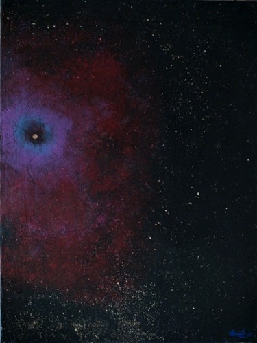 l'oeil du dragon! Peinture intitulée "l'oeil du dragon!" par Benoit !, Œuvre d'art originale, Acrylique