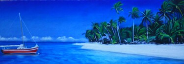 Dessin intitulée "Mouillage" par Marie-Françoise Le Néen, Œuvre d'art originale, Pastel