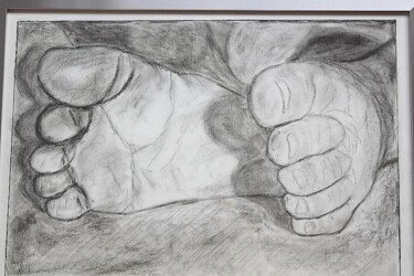 Peinture intitulée "Piedi di Fanciullo" par Sandro Angelici, Œuvre d'art originale, Huile