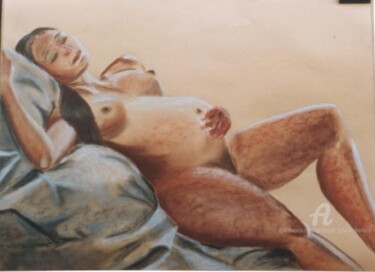 Dessin intitulée "sérénité" par Dominique Gobelin Mansour, Œuvre d'art originale, Pastel