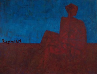 Painting titled "Thinking women" by Rizwan Ali, Original Artwork