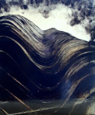 Peinture intitulée "Falaise de Nuit" par Cel Ine, Œuvre d'art originale, Huile