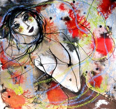 Dessin intitulée "Vague" par Emilie Teillaud, Œuvre d'art originale