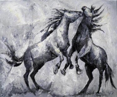 제목이 "Etalons en noir et…"인 미술작품 Jean-Luc Lopez로, 원작, 기름