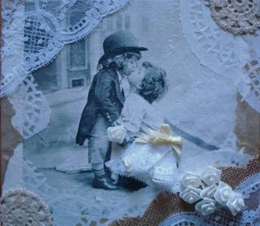 Collages intitulée "Valentine" par D A N ' I M A G ' I N, Œuvre d'art originale