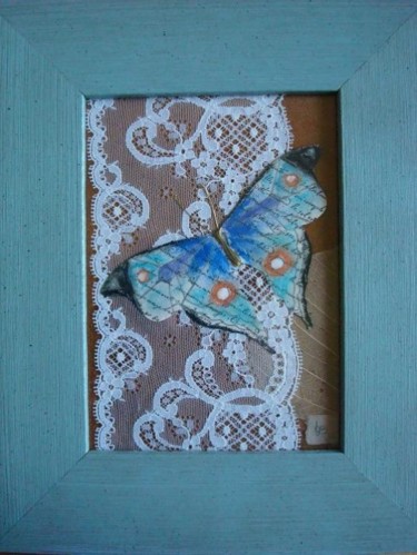 Collages intitulée "Papillon (2)" par D A N ' I M A G ' I N, Œuvre d'art originale