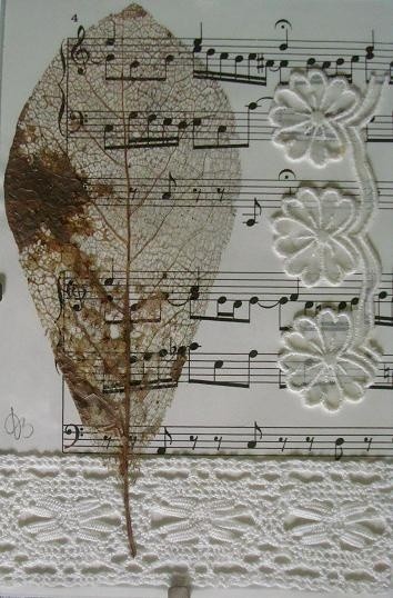 Collages intitulée "Feuille filigranée…" par D A N ' I M A G ' I N, Œuvre d'art originale