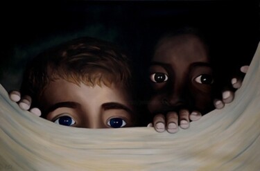Painting titled "Friends" by Peter Seminck, Original Artwork, Oil