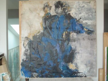 Peinture intitulée "d'azur" par Catherine Monmarson, Œuvre d'art originale, Acrylique