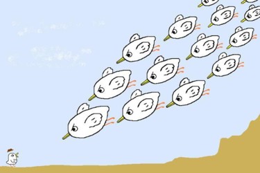 Drawing titled "Military Drill" by Kai-Yu Sun, Original Artwork