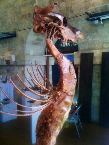 Sculpture intitulée "Hippovache Cuivrée" par Didier Dantras, Œuvre d'art originale