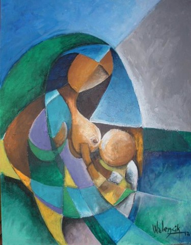 Peinture intitulée "Jaune tendre recto-…" par Marc Walencik, Œuvre d'art originale