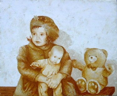 Peinture intitulée "CALIN" par Stephanie Ledroit, Œuvre d'art originale, Acrylique