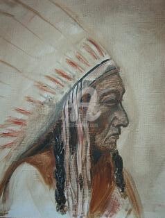Peinture intitulée "grand chef" par Sbx, Œuvre d'art originale, Huile