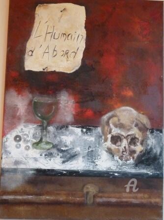 Peinture intitulée "L'humain d'abord" par Velec, Œuvre d'art originale, Huile