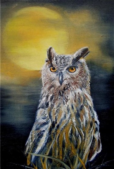 Peinture intitulée "Le seigneur de la n…" par Alix, Œuvre d'art originale, Huile