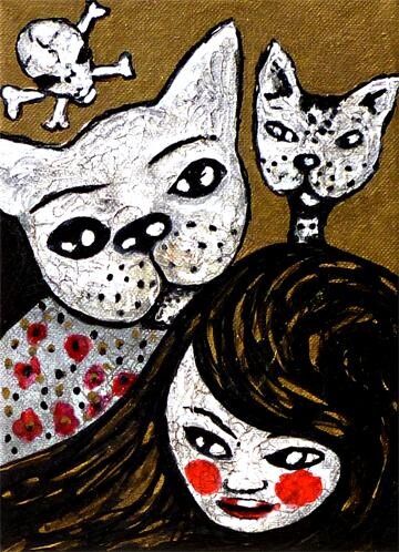 Peinture intitulée "At night" par Karine Garelli (Reds Robin), Œuvre d'art originale, Acrylique
