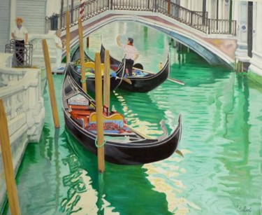 Peinture intitulée "embarquement pour u…" par Christian Robert, Œuvre d'art originale, Huile Monté sur Châssis en bois