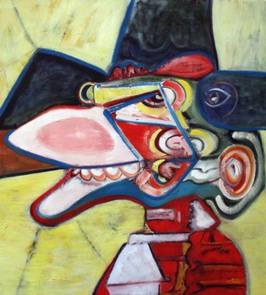 Painting titled ""Border Patrol Jim"" by Minassian, Original Artwork, Oil