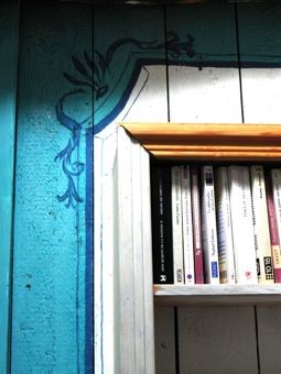 Painting titled "FRESQUE, librerie" by Varvara Bracho, Original Artwork