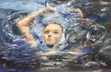Картина под названием "ioola In Water" - Mego, Подлинное произведение искусства, Масло