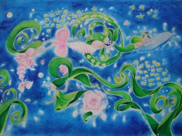 Peinture intitulée "Larmes cristallines" par Rosyline, Œuvre d'art originale